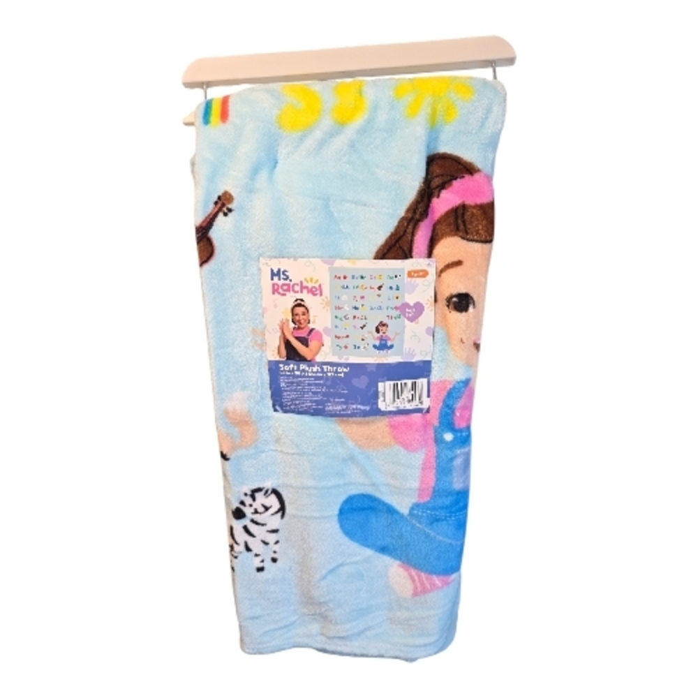 Rachel Soft Plush Throw - Blue and Pink